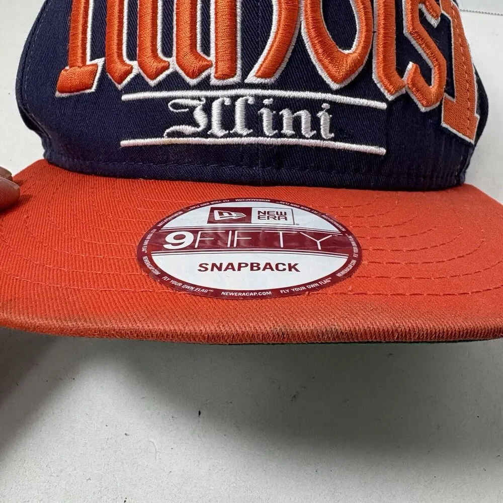 New Era 9Fifty‎ Hat Cap Snapback One Size Fighting Illini University Of Illinois